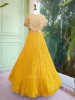Evelyn Yellow Embroidered Gown with Cape Jacket