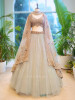 Emerald Grace Sea Green Net Lehenga with Embroidery &amp; Zari Work