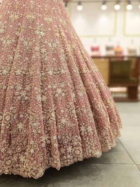 Zoraya Purple Embroidered Lehenga Set with Sequin Work