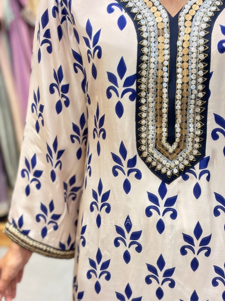 Indigo Fleur Beige Farshi Suit Set