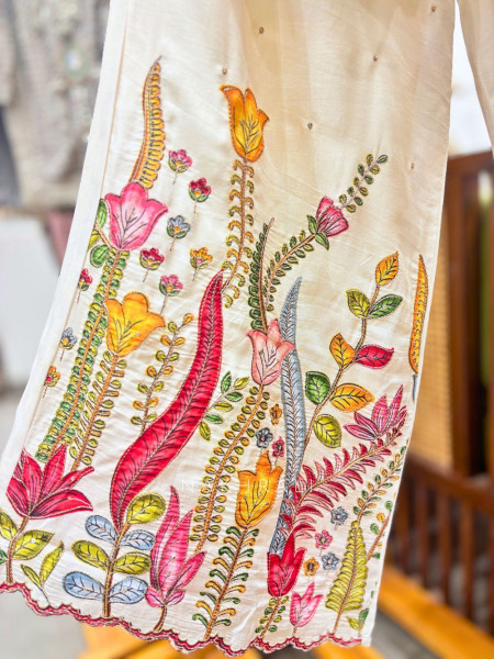 Bloomtrail Cream Co-ord Set with Embroidery Detailing