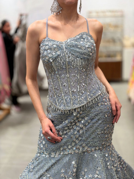 Senorita Grey Sequin Cut Dana Gown