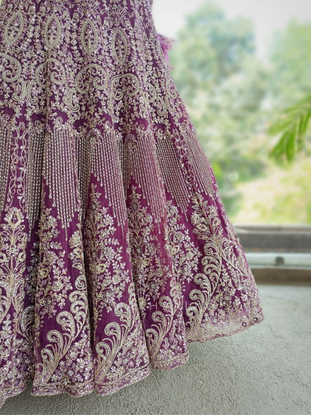 Khoobsurat Purple Embroidered Lehenga Set