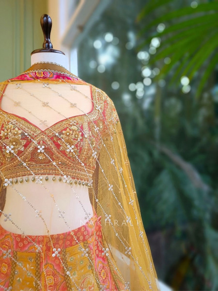 Rangriva Multicolor Sequin Zari Work Lehenga