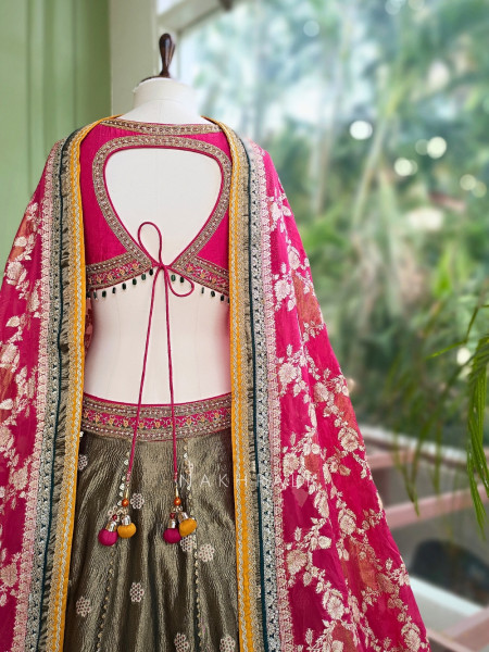 Gilded Grove Green Lehenga Set