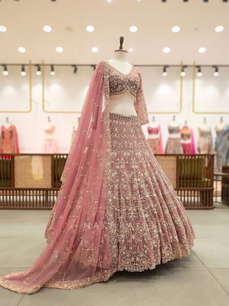 Zoraya Purple Embroidered Lehenga Set with Sequin Work