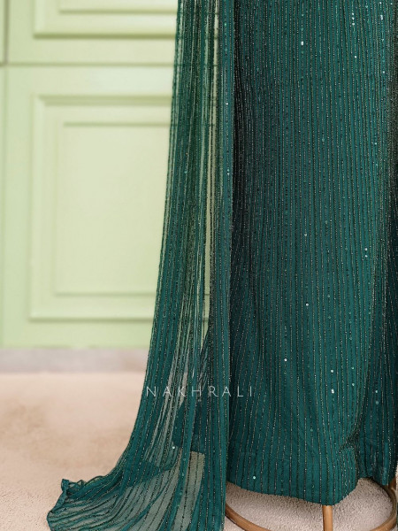 Emerald Empress Green Soft Net Gown