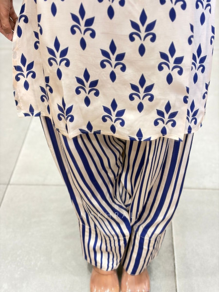 Indigo Fleur Beige Farshi Suit Set