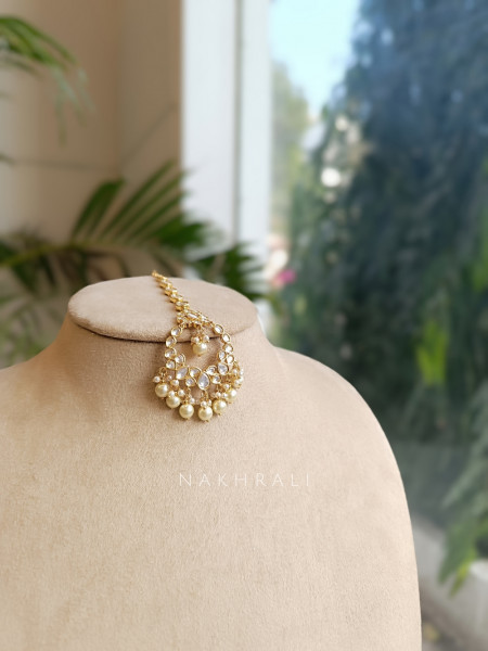 Regalia Gold Kundan Pearl Necklace Set