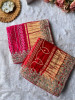 Noor-E-Rangati Magenta Bandhani Saree with Zari Border
