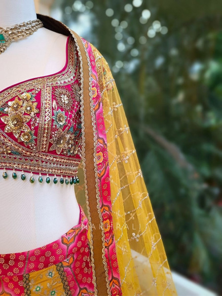 Rangriva Multicolor Sequin Zari Work Lehenga