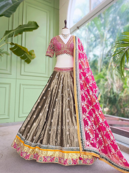 Gilded Grove Green Lehenga Set