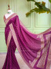 Raaj-Kamal Wine Saree with Golden Zari Detailing