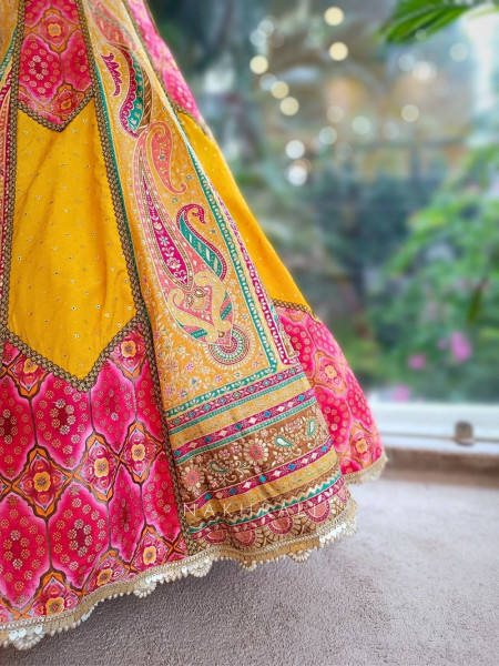Rangriva Multicolor Sequin Zari Work Lehenga