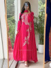 Sorrel Magenta Organza Georgette Layered Sharara Suit Set