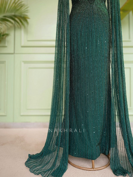 Emerald Empress Green Soft Net Gown