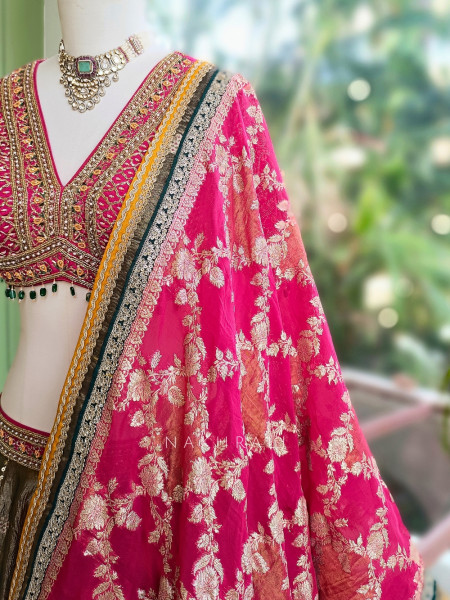 Gilded Grove Green Lehenga Set