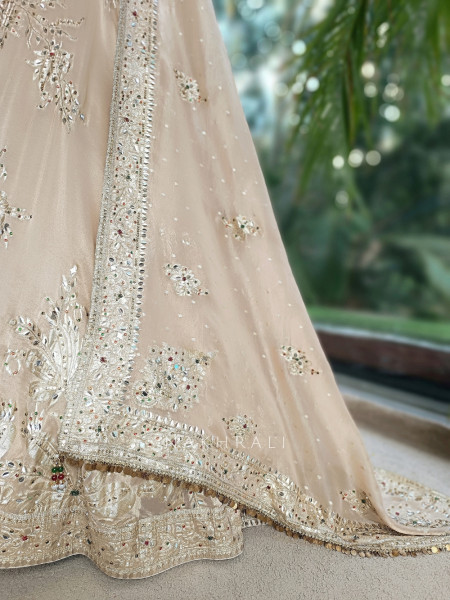 Noor-e-Kundan Beige Lehenga Set