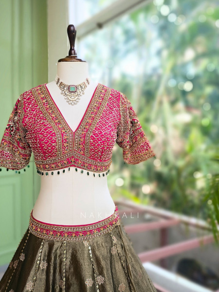Gilded Grove Green Lehenga Set