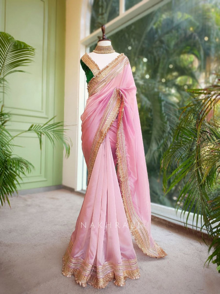 Nazakat 2.0 Pink Tissue Silk Sarees