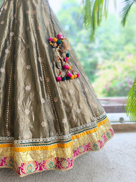Gilded Grove Green Lehenga Set