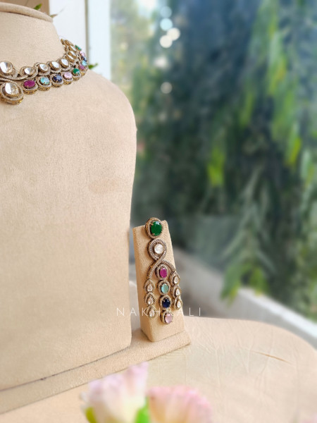 Aurora Multi-Stone Kundan Necklace Set