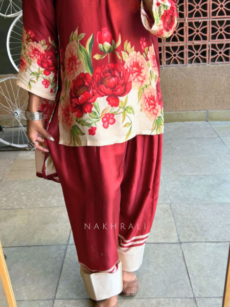Gul-A-Ruby Satin Farsi Suit Set