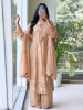 Sehar Peach Suit Set With Zardozi Pitta Work &amp; Pearl Embellishments