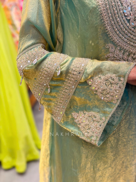 Averra Jade Green Embroidered Palazzo Kurta Set