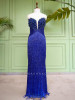Sapphire Plumage Royal Blue Soft Net Gown