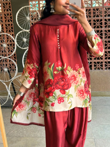 Gul-A-Ruby Satin Farsi Suit Set