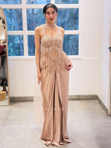 Kinetica Golden Crop Top Skirt Set