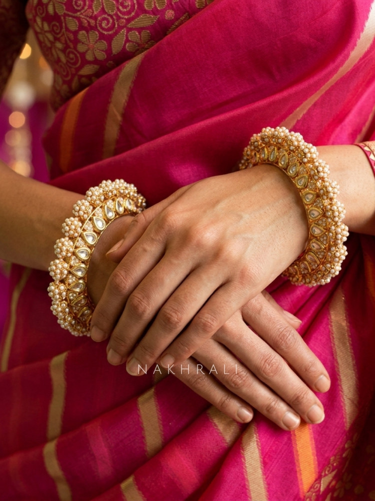 Image of Kanakprabha Golden Bangle(Set of 2)