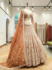 Krynor Peach Lehenga Set with Cut Dana &amp; Sequin Work