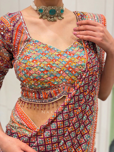 Rangvaari Multicolor Sequin Work Saree