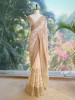 Ajmal Cream Two-Piece Saree Set with Dupatta
