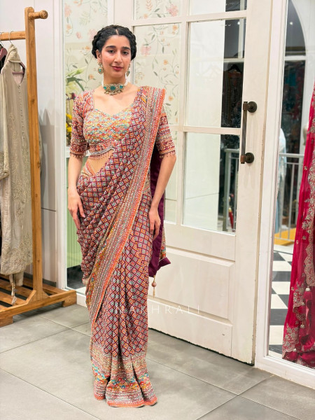 Rangvaari Multicolor Sequin Work Saree