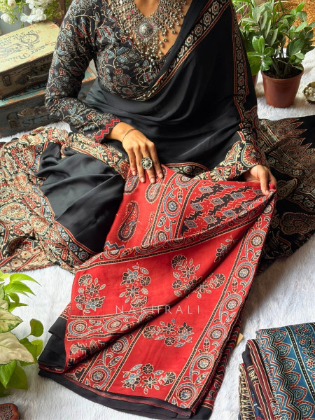 Prajwala Maroon Modal Saree