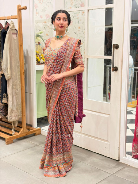 Rangvaari Multicolor Sequin Work Saree