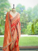 Kumud Orange Georgette Silk Saree