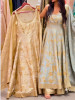 Amaira Beige Banarasi Weave Anarkali