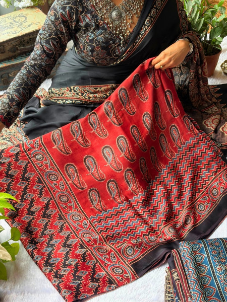 Prajwala Maroon Modal Saree
