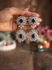 Celestria Royal Blue Statement Drop Earrings