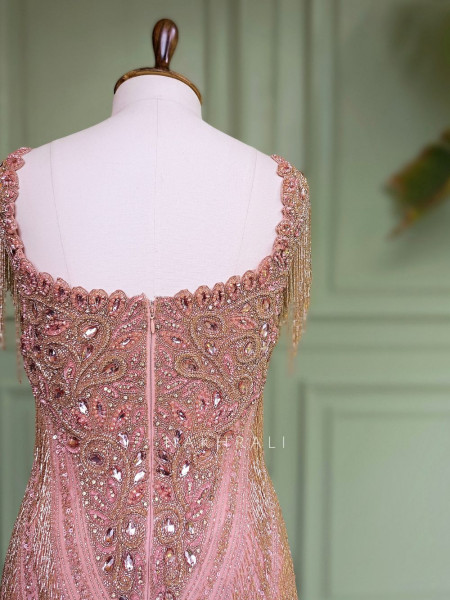 Gilded Aurora Light Pink Soft Net Gown
