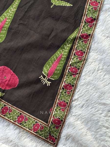 Anvika Black Floral Cotton Suit Set