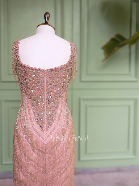 Gilded Aurora Light Pink Soft Net Gown