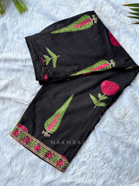 Anvika Black Floral Cotton Suit Set
