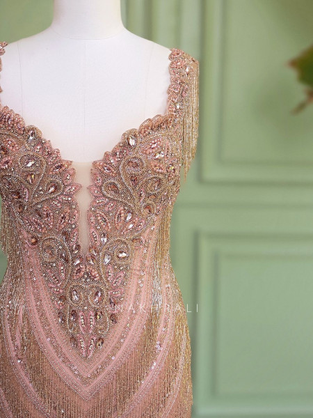 Gilded Aurora Light Pink Soft Net Gown