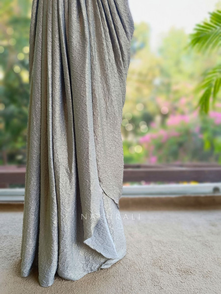 Naya Grey Indo-Western Crop Top Skirt Set with Cut Dana Sequin Work