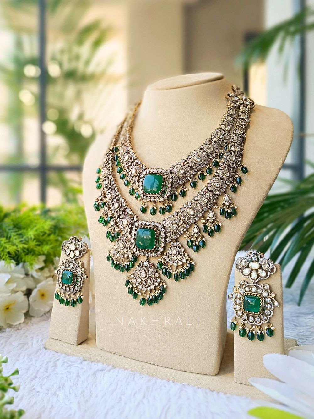 Green Kundan Bridal Necklace Set